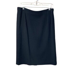 Vtg Talbots Women's Black Wool Pencil Skirt Sz 14 USA Knee Length Classic Office